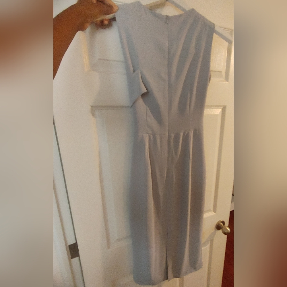 Lavish Alice cut out draped midi dress in light grey - Picture 6 of 6